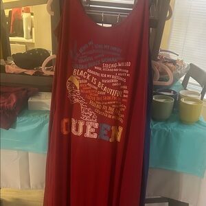 Empowering Red Graphic Dress